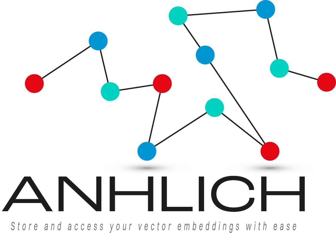 A logo of ahnlich showing connecting node